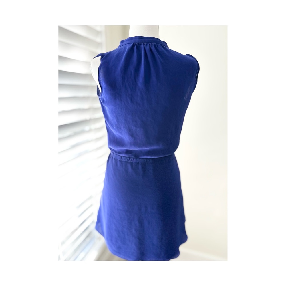 Babaton Blue Sleeveless Silk Dress - Picture 6 of 7